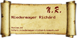 Niedermayer Richárd névjegykártya