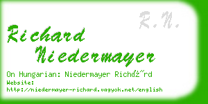 richard niedermayer business card